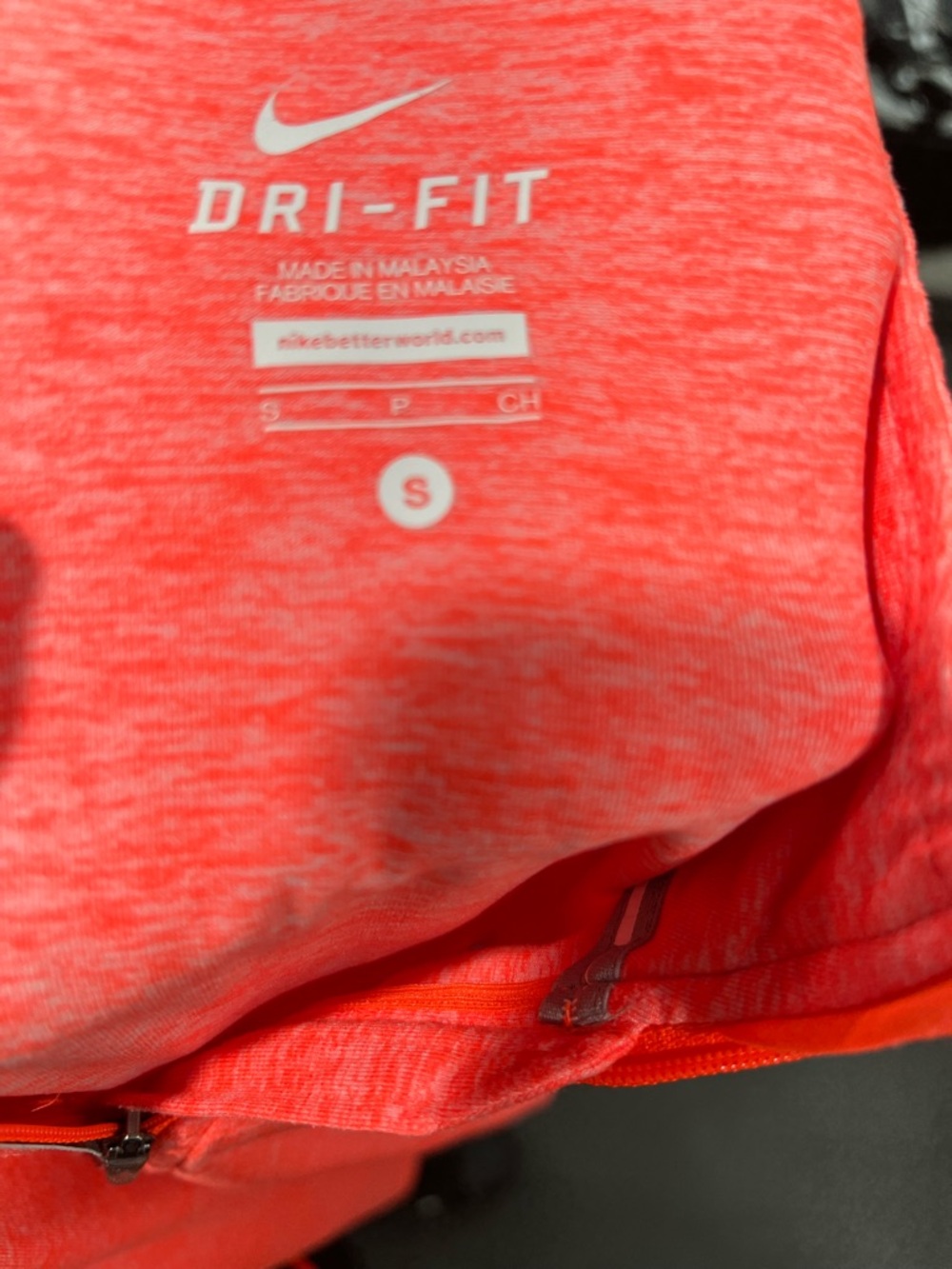 Nike Women's Neon Coral Quarter-Zip Performance Pullover - Picture 4 of 4